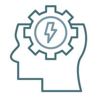 Mind Power Line Two Color Icon vector