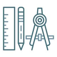 herramientas de geometría línea icono de dos colores vector