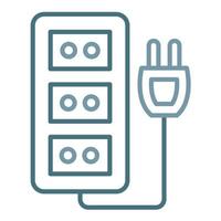 Extension Cord Line Two Color Icon vector