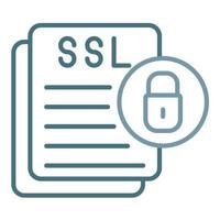 icono de dos colores de línea de certificado de seguridad vector