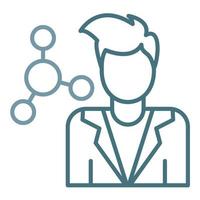 Scientist Male Line Two Color Icon vector