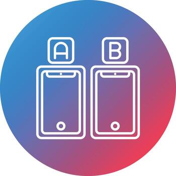 icono de fondo de círculo de gradiente de línea de prueba ab vector