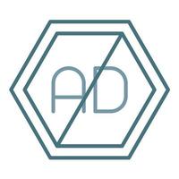 Ad Blocker Line Two Color Icon vector