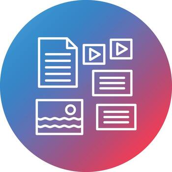 Unstructured Data Line Gradient Circle Background Icon vector