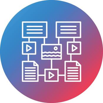 icono de fondo de círculo degradado de línea de datos estructurados vector