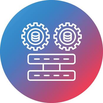 Configuration Line Gradient Circle Background Icon vector