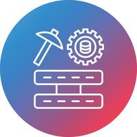 Data Mining Line Gradient Circle Background Icon vector