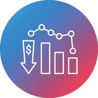 Downfall Line Gradient Circle Background Icon vector