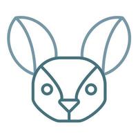 Fennec Fox Line Two Color Icon vector