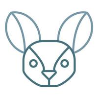 Fennec Fox Line Two Color Icon vector