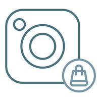 galerías de instagram comprables línea icono de dos colores vector