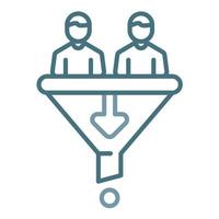 Sales Funnel Strategist Line Two Color Icon vector