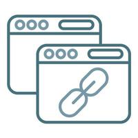 Backlink Line Two Color Icon vector