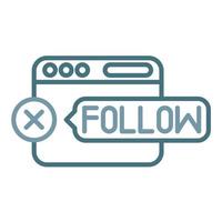 No Follow Line Two Color Icon vector