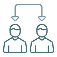 Conflict Of Interest Line Two Color Icon vector