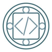 Custom Code Implementation Line Two Color Icon vector