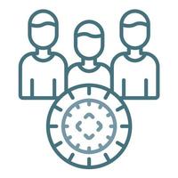 Focus Group Line Two Color Icon vector