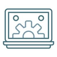 Content Management System Line Two Color Icon vector
