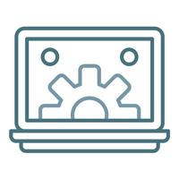 Content Management System Line Two Color Icon vector