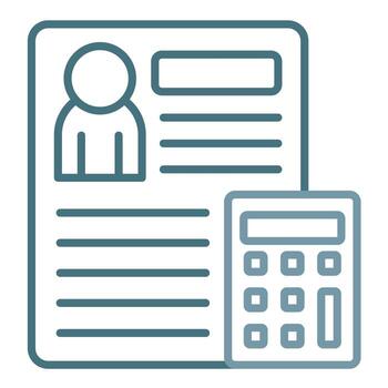 Employee Costs Line Two Color Icon vector