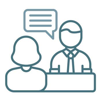 Interview Line Two Color Icon vector