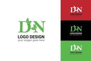DN letters eco logo with leaf. Vector typeface for nature posters, eco friendly emblem, vegan identity, herbal and botanical cards etc. Ecology DN letters logo with leaf.