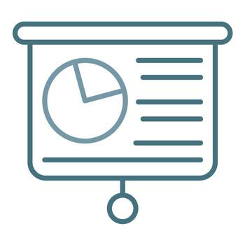 línea de presentación icono de dos colores vector