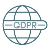 Gdpr Compliance Line Two Color Icon vector