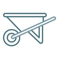 Wheel Barrow Line Two Color Icon vector