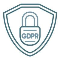 Gdpr Policy Line Two Color Icon vector