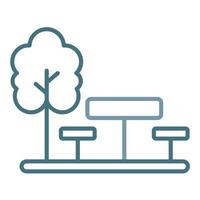 Picnic Table Line Two Color Icon vector