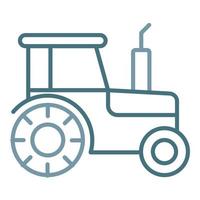 icono de dos colores de la línea del tractor vector