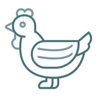 Chicken Line Two Color Icon vector