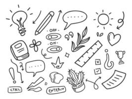 doodle hand drawn line art style vector