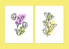 Botanical wall art set 3 vector