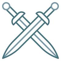 Two Swords Line Two Color Icon vector