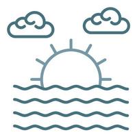 Ocean Line Two Color Icon vector