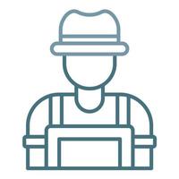 Farmer Male Line Two Color Icon vector