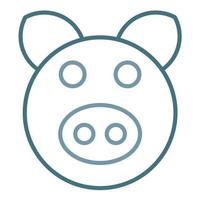 Pig Line Two Color Icon vector