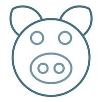 Pig Line Two Color Icon vector