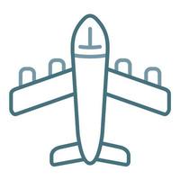 Plane Line Two Color Icon vector