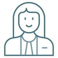 Judge Female Line Two Color Icon vector