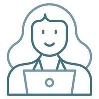 Programmer Female Line Two Color Icon vector