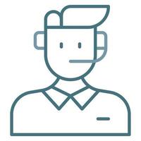 Tech Support Agent Male Line Two Color Icon vector