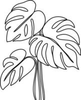 flor doodle elemento de vector dibujado a mano en vector de línea negra