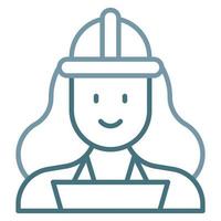 Qa Engineer Female Line Two Color Icon vector