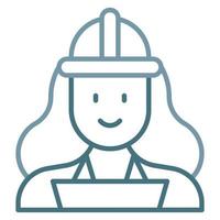 Qa Engineer Female Line Two Color Icon vector