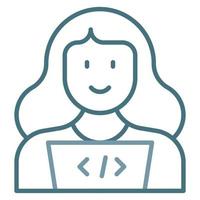 Web Developer Female Line Two Color Icon vector
