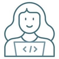 Web Developer Female Line Two Color Icon vector