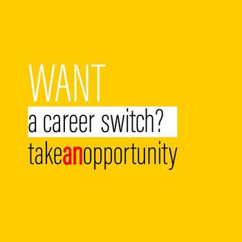 Great career advancement opportunities. Recruitment banner. Job ad template. Bold typography on a trendy abstract background. Attractive colors and forms. Isolated design element vector